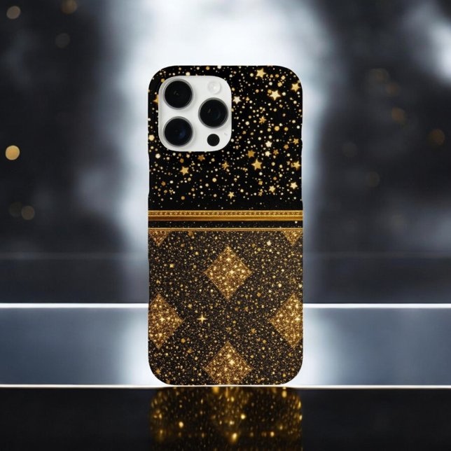 Coques Case-Mate iPhone Elégance stellaire (Parties scintillant - or - cui (Créateur téléchargé)