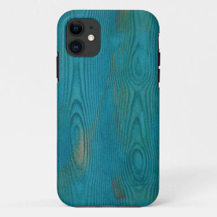 Coque Case-Mate Pour iPhone Élégant Abstrait grain de bois Texture bleu Turquo
