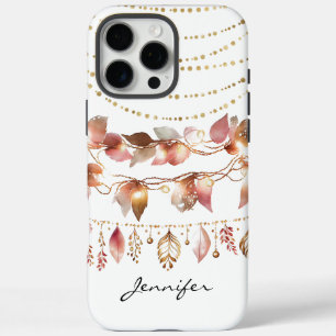 Coque iPhone 16 Pro Max Elégant aquarelle Boho Indian Leaf iPhone