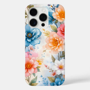 Coque iPhone 16 Pro Elégant aquarelle Floral Patten design