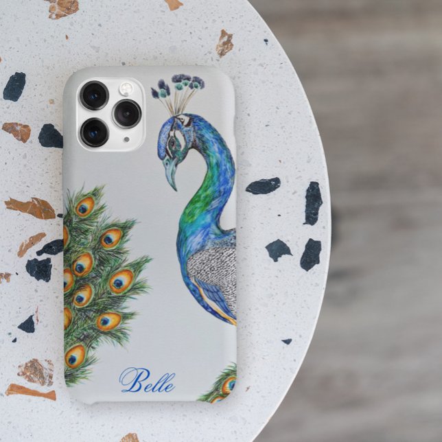 Coques Case-Mate iPhone Elégant Aquarelle Peacock Personnalisé (Créateur téléchargé)