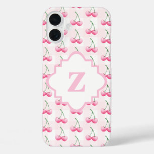 Coque Pour iPhone 16 Plus Elégant aquarelle rose cerisier Monogramme