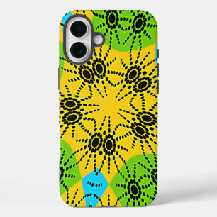 Coques iPhone 16 Plus Élégant Araignée d'inspiration africaine Motif tra