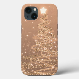 Case-Mate iPhone Case Élégant Arbres étincelants de Noël en cuivre 