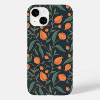 Coque Case-Mate iPhone Elégant Art Nouveau Orange Main Florale Tirée