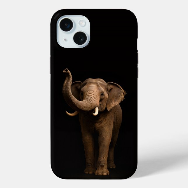 Coques Case-Mate iPhone Élégant Black 4 Luxe, Mighty Elephant iPhone 15 Pl (Verso)