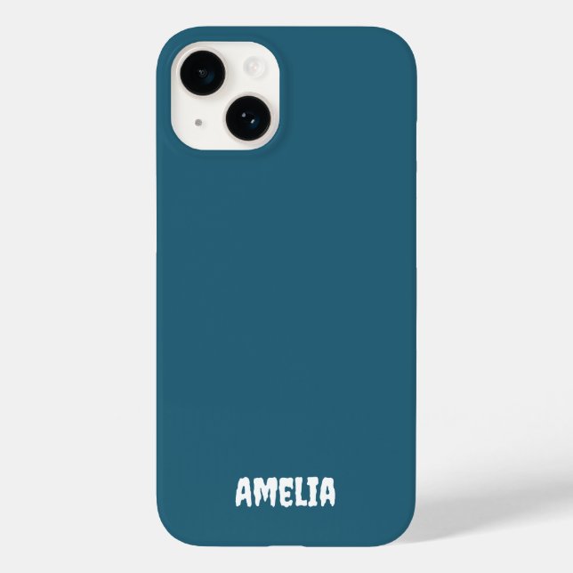 Coques Case-Mate iPhone Elégant bleu marine blanc Nom personnalisé (Verso)