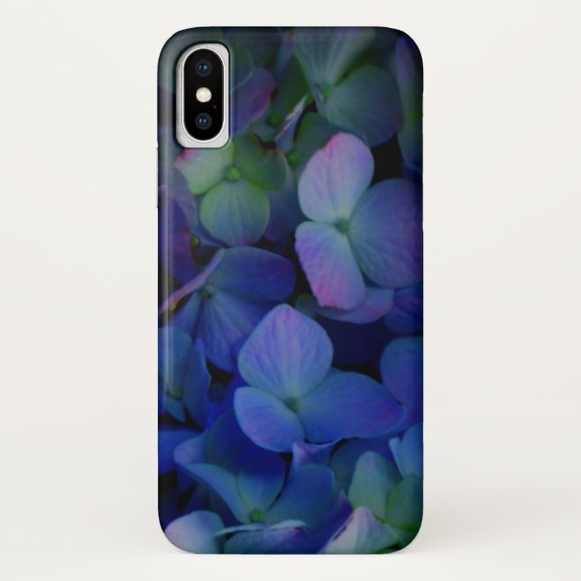 Coques Case-Mate iPhone Élégant bleu pourpre bleu pourpre floral (Dos)
