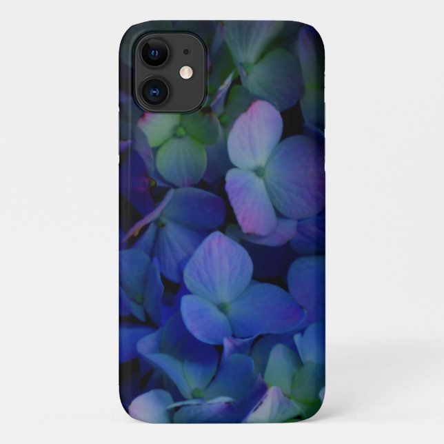 Coques Case-Mate iPhone Élégant bleu pourpre bleu pourpre floral (Dos)