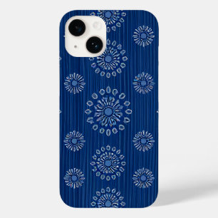 Coque Case-Mate iPhone Elégant bleu Sunmica Texture avec motif floral