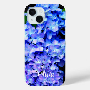Coque Case-Mate iPhone Élégant bleu violet clair magenta hydrangée floral