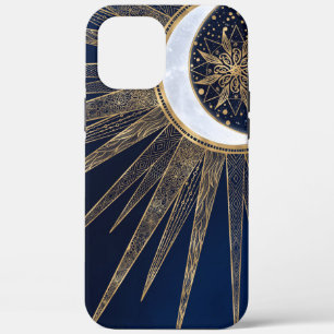 Case-Mate iPhone Case Elégant Blue Gold Sun Moon Mandala