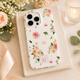 Coque Case-Mate iPhone Élégant Boho Floral Monogramme Initiale