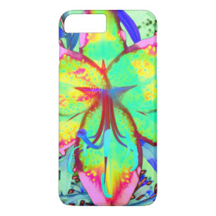 Coque iPhone 8 Plus/7 Plus Élégant boho rétro abstrait vert rose floral