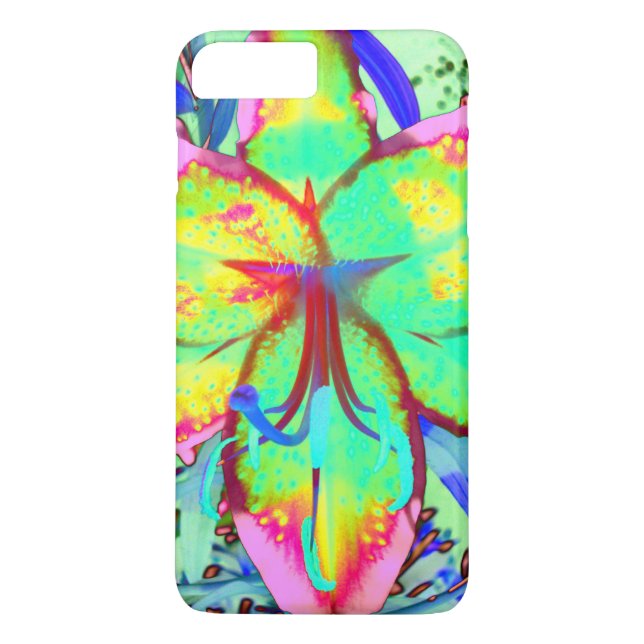 Coques Case-Mate iPhone Élégant boho rétro abstrait vert rose floral (Dos)