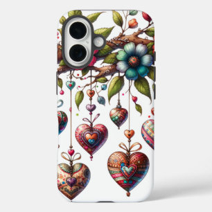 Coque Pour iPhone 16 Élégant Boîtier de téléphone à croquis à branche f