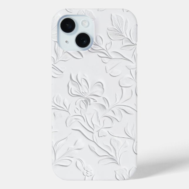 Coques Case-Mate iPhone Élégant Boîtier de téléphone floral blanc intégré (Verso)