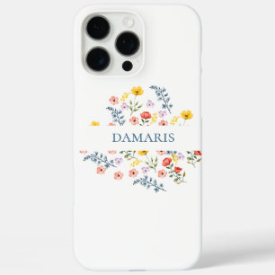 Coque iPhone 16 Pro Max Élégant boîtier de téléphone floral personnalisé