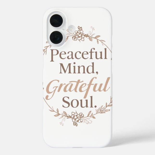 Coques Case-Mate iPhone Elegant Botanical Wreath with Zen Quote (Verso)