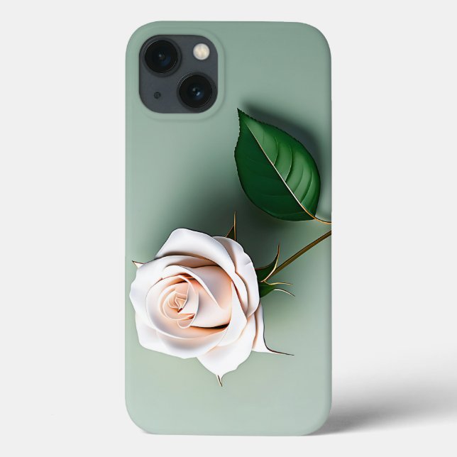 Coques Case-Mate iPhone Élégant Botanique de Rose blanche (Verso)