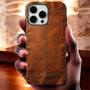 Coque iPhone 16 Pro Max Elégant bouclier en cuir pour