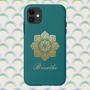 Case-Mate iPhone Case Elegant Breathe Gold Mandala sur Rich Green