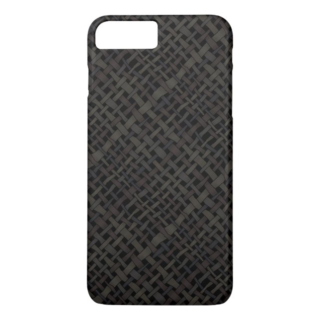 Coques Case-Mate iPhone Élégant Burlap Noir tissé Rustique (Dos)