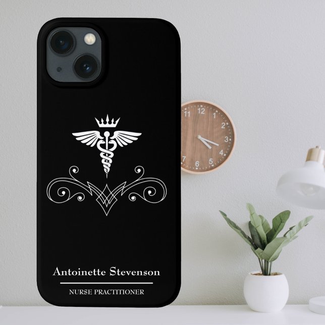 Coques Case-Mate iPhone Élégant Caduceus Nurse Praticien (Créateur téléchargé)