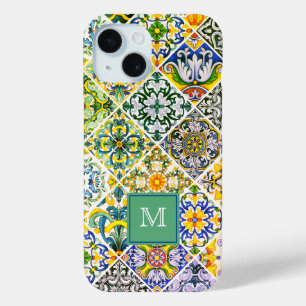Coque Case-Mate iPhone Elégant carrelage vert méditerranéen sicilien