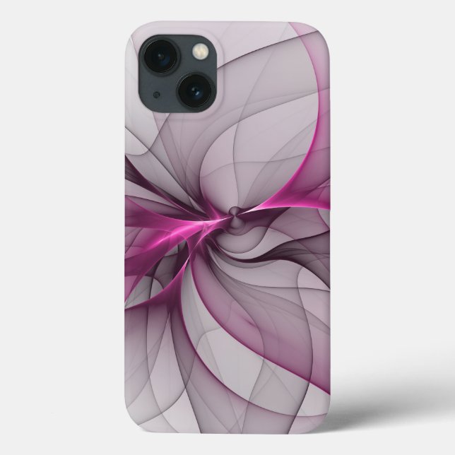 Coques Case-Mate iPhone Élégant Chaos Moderne Abstrait Art Fractal Rose (Verso)