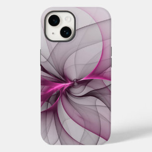 Coque Case-Mate iPhone Élégant Chaos Moderne Art Fractal Abstrait Rose