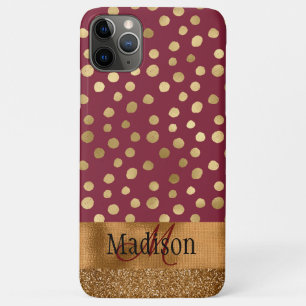 Case-Mate iPhone Case Elégant Cheetah Or Bourgogne Monogramme Métallique