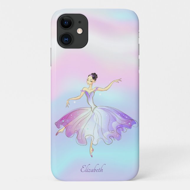 Coques Case-Mate iPhone Élégant chic Ballerina Rainbow Holographic (Dos)
