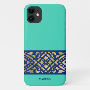 Case-Mate iPhone Case Élégant Chic Biscay Vert Menthe Bleu Or Personnali