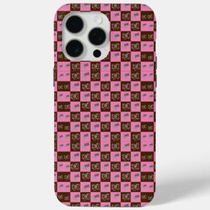 Coque Case-Mate iPhone Élégant Chic Marron Carreaux & Ours