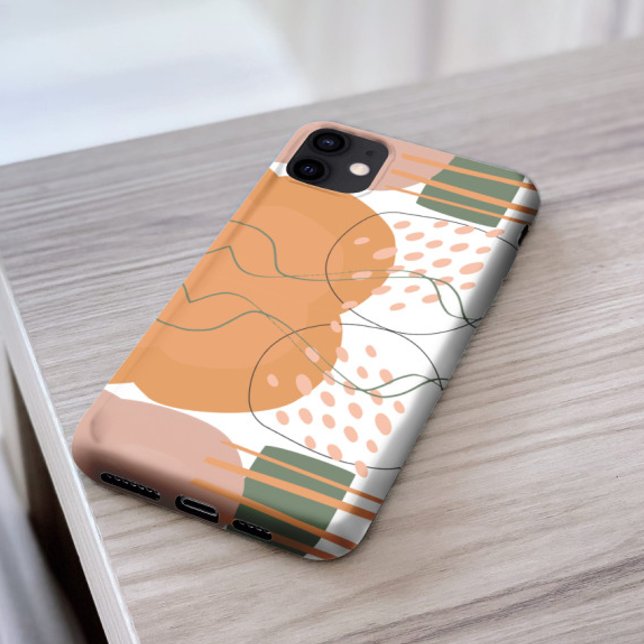 Coques Case-Mate iPhone Élégant chic Motif abstrait rose vert esthétique (Créateur téléchargé)