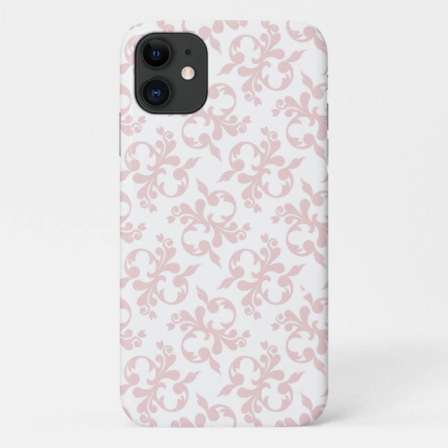 Coques Case-Mate iPhone Élégant Chic Rococo Motif d'ornement rose (Dos)