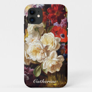 Case-Mate iPhone Case Élégant classique néerlandais maître blanc roses A