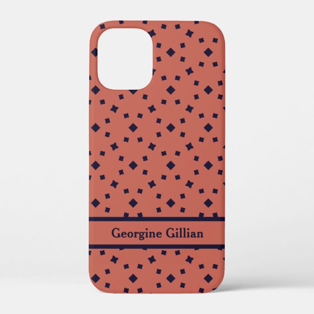 Coques Case-Mate iPhone élégant classique vieux rose bleu foncé (Verso)