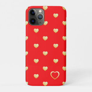 Case-Mate iPhone Case Elégant Coeurs d'or sur Crimson Red