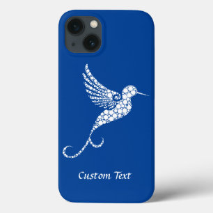Case-Mate iPhone Case Elégant colibri blanc sur le design bleu