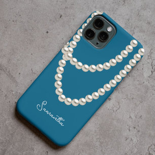 Coque Case-Mate iPhone Elégant collier bleu Pearl