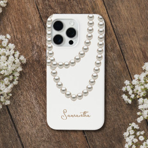Coque Case-Mate iPhone Elégant collier Pearl blanc