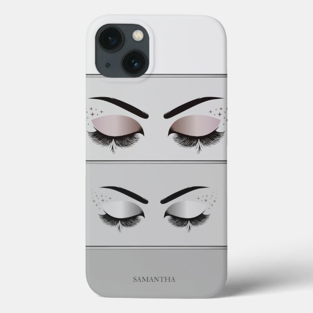 Coques Case-Mate iPhone Élégant Cool Moderne Gris Rayé,Cils  (Verso)