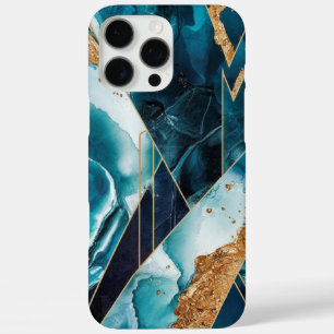Coque iPhone 16 Pro Max Elegant Copper Boîtier doré sarcelle opulent fém