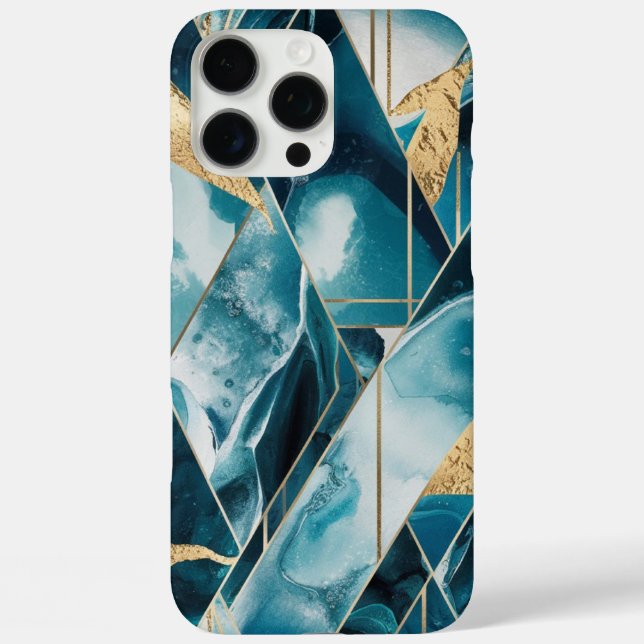 Coques Case-Mate iPhone Élégant cuivre | Boîtier or sarcelle opulent fémin (Verso)