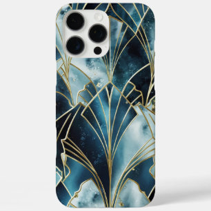 Coque iPhone 16 Pro Max Élégant cuivre Boîtier or sarcelle opulent fémin