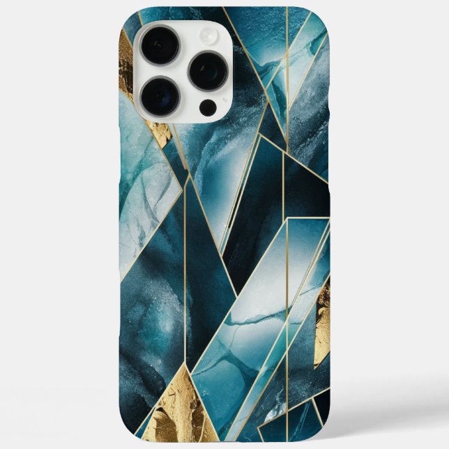 Coques Case-Mate iPhone Élégant cuivre | Feminine Opulent Turquoise Gold C (Verso)