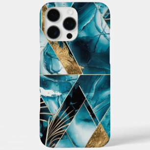 Coque iPhone 16 Pro Max Élégant cuivre Feminine Opulent Turquoise Gold C