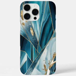Coque iPhone 16 Pro Max Élégant cuivre Or teal opulent féminin